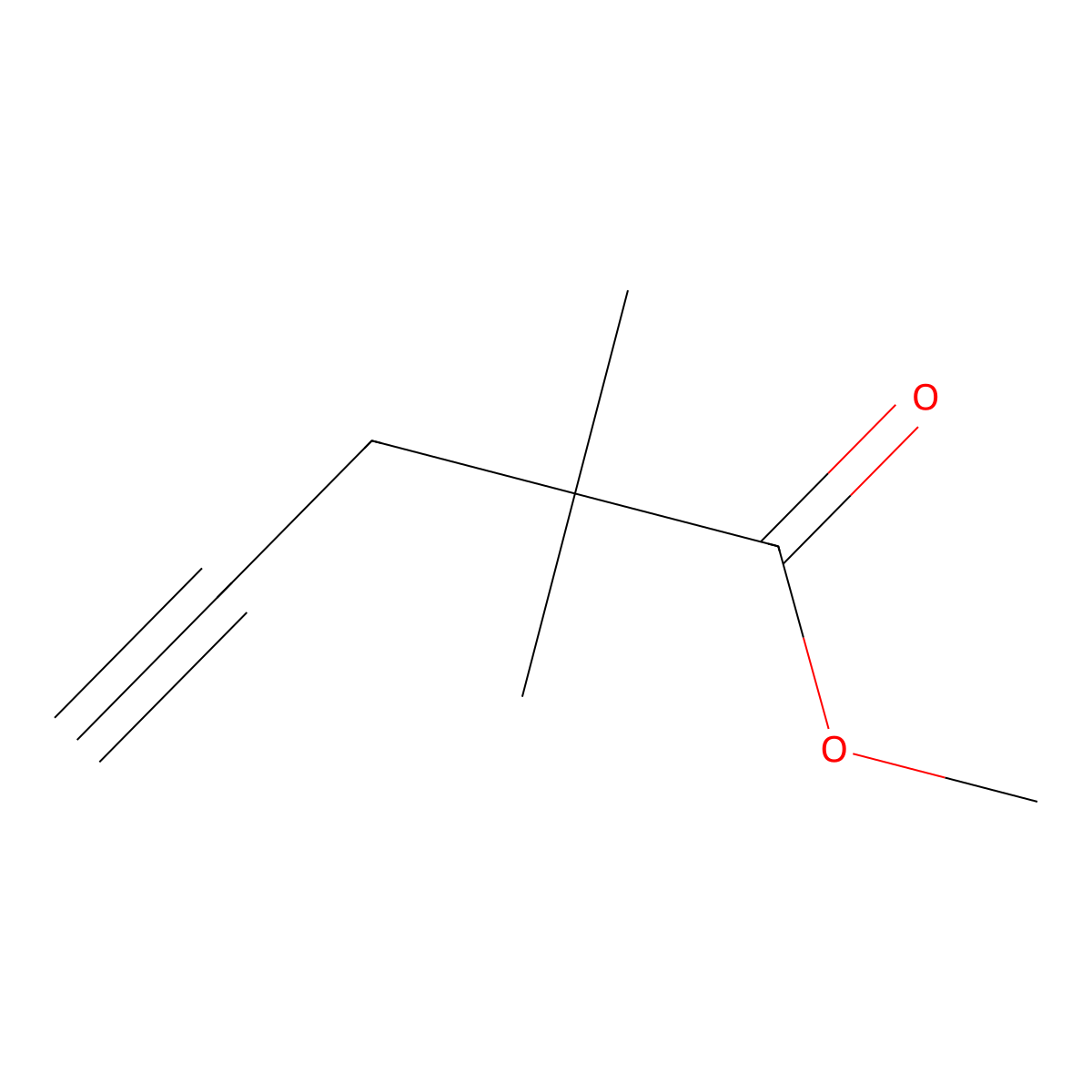 Methyl 2,2-dimethylpent-4-ynoate molecular structure, CAS 86101-49-7