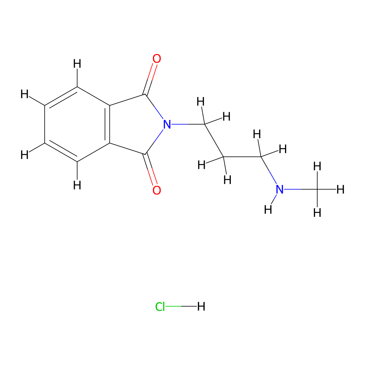 2-(3-(Methylamino)propyl)isoindoline-1,3-dione hydrochloride molecular structure, CAS 861018-76-0