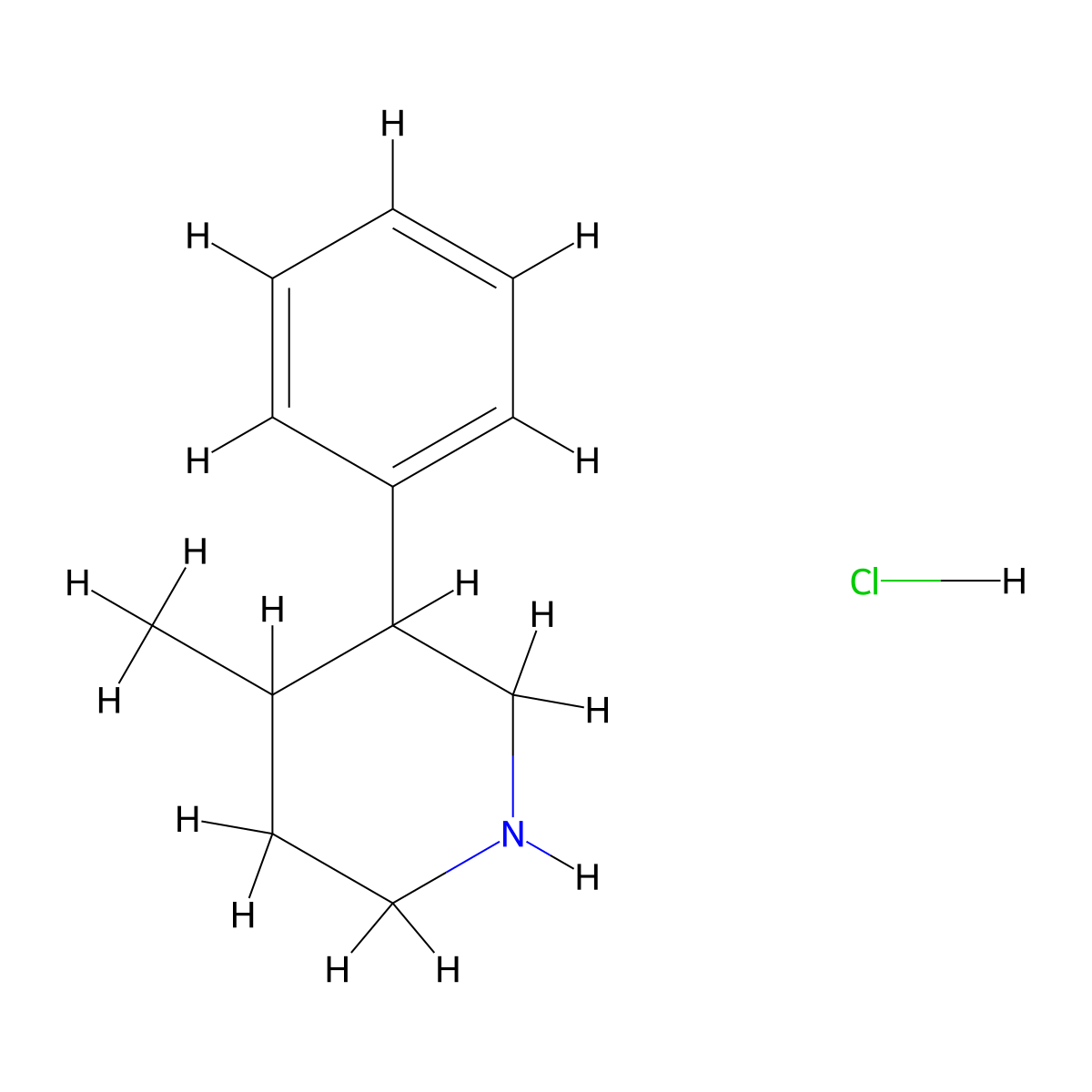 4-Methyl-3-phenylpiperidine hydrochloride molecular structure, CAS 861020-08-8