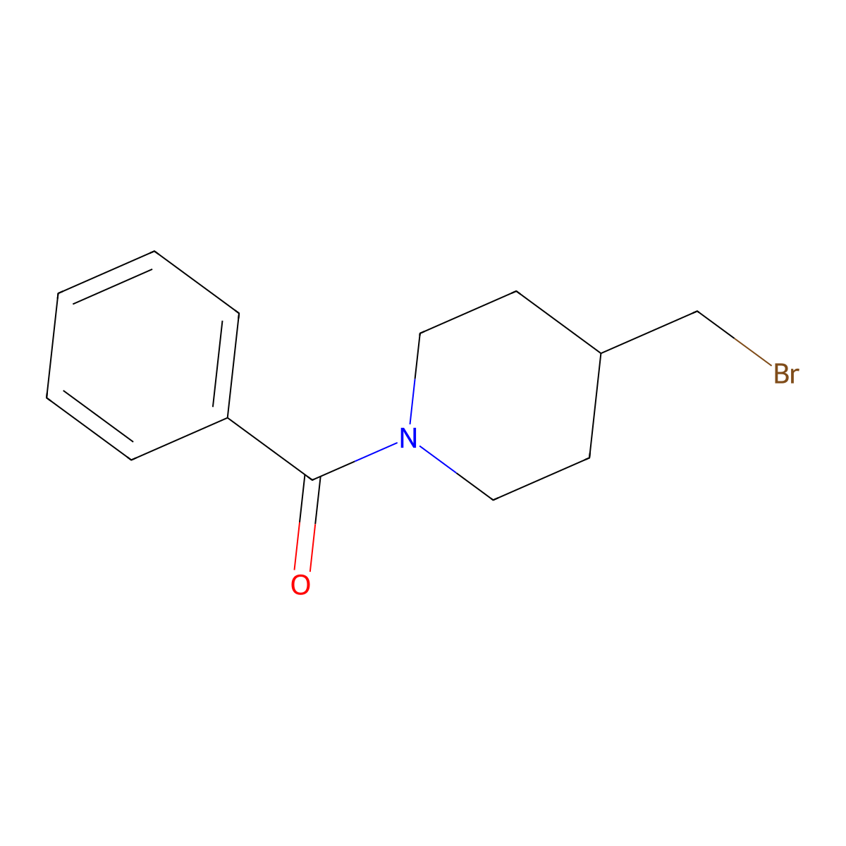(4-Bromomethyl-piperidin-1-yl)-phenyl-methanone molecular structure, CAS 861021-47-8