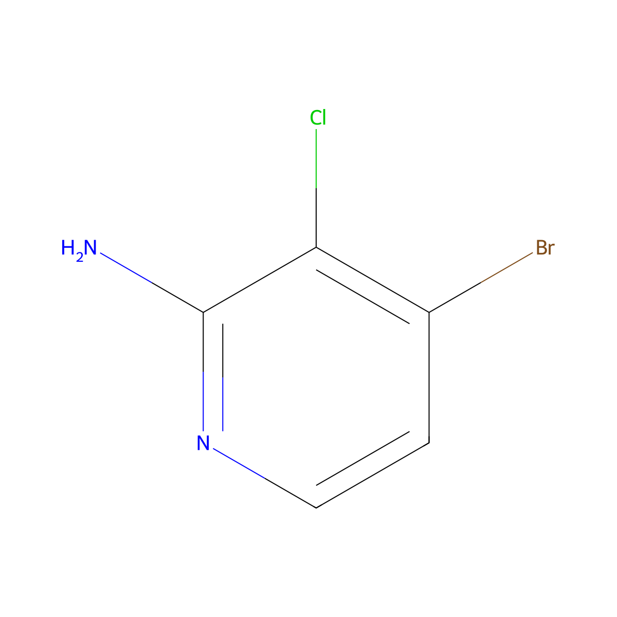 4-Bromo-3-chloropyridin-2-amine molecular structure, CAS 861024-02-4