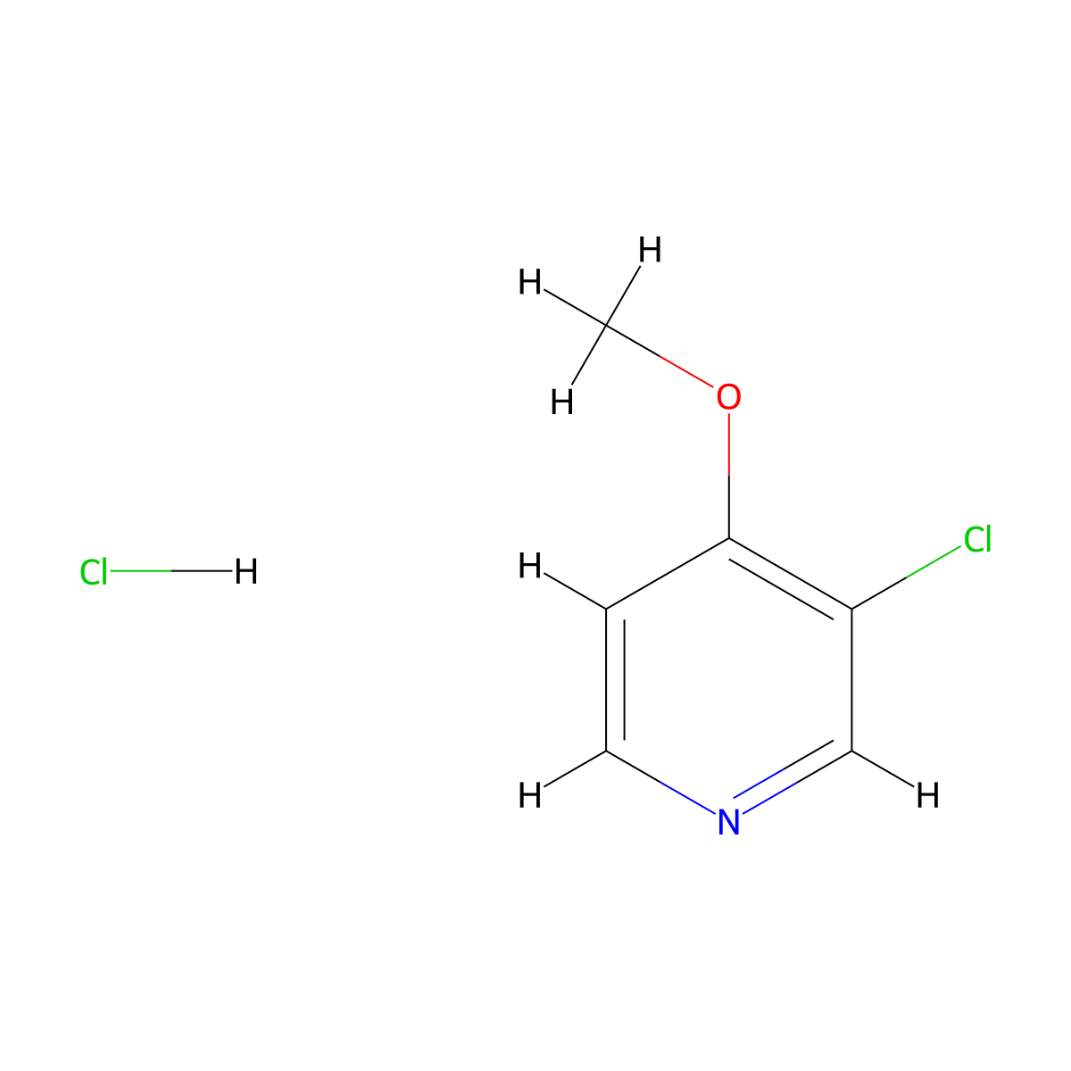 3-Chloro-4-methoxypyridine hydrochloride molecular structure, CAS 861024-97-7