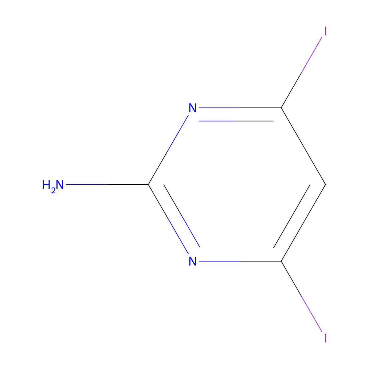 4,6-Diiodopyrimidin-2-amine molecular structure, CAS 861031-48-3