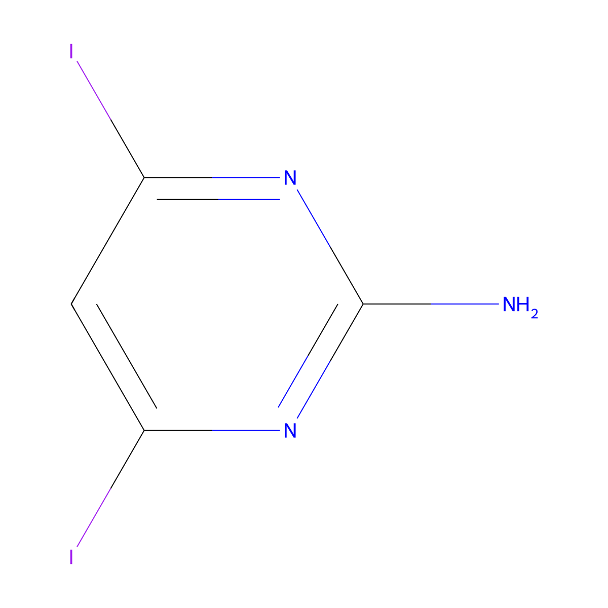 4,6-Diiodopyrimidin-2-amine molecular structure, CAS 861031-48-3