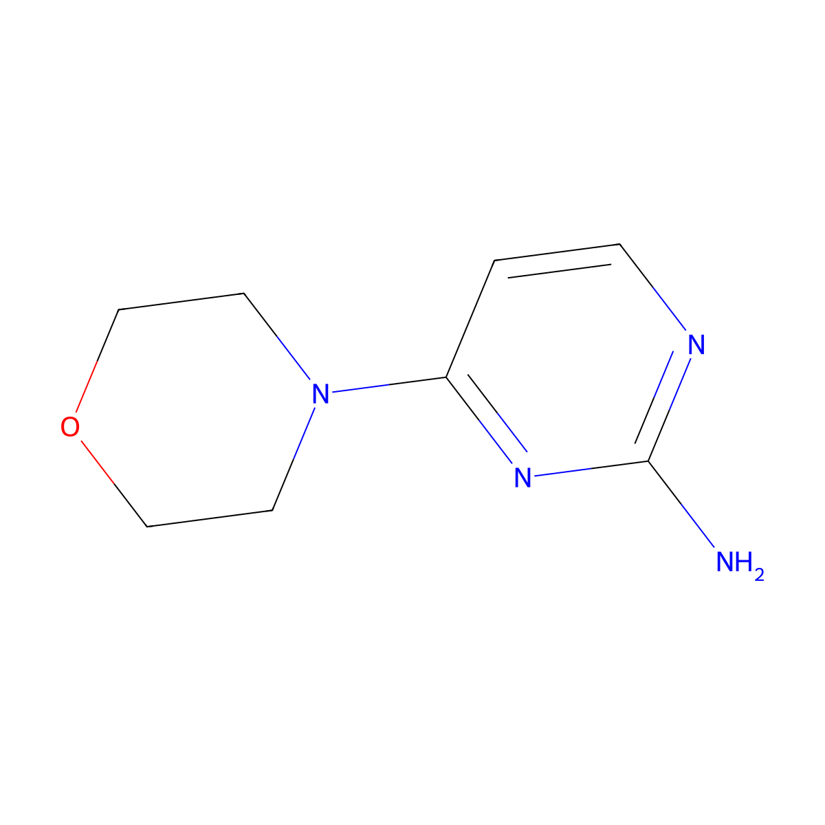 2-Amino-4-morpholin-4-yl-pyrimidine molecular structure, CAS 861031-56-3