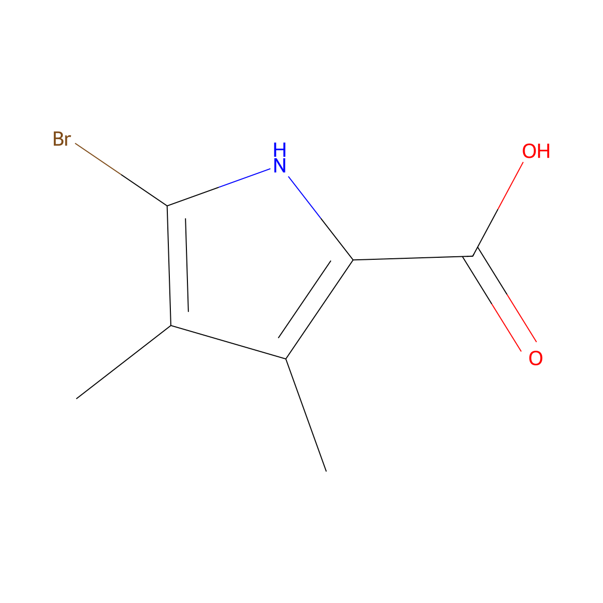 5-Bromo-3,4-dimethyl-1H-pyrrole-2-carboxylic acid molecular structure, CAS 861034-48-2