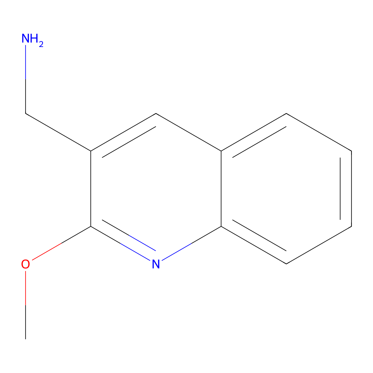 (2-Methoxyquinolin-3-yl)methanamine molecular structure, CAS 861037-99-2