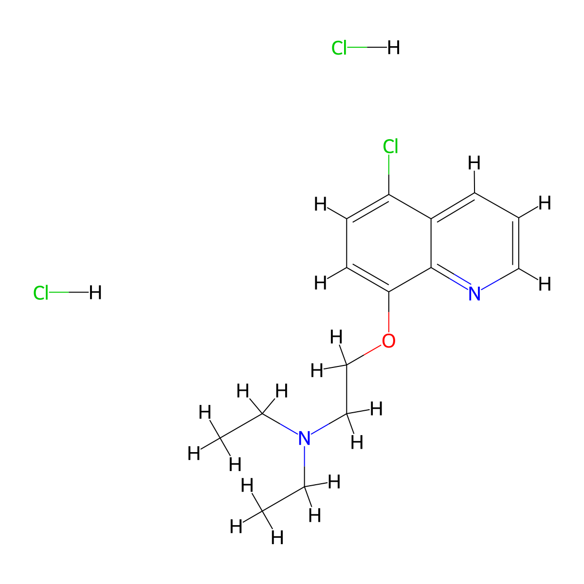2-((5-Chloroquinolin-8-yl)oxy)-N,N-diethylethanamine dihydrochloride molecular structure, CAS 861038-72-4