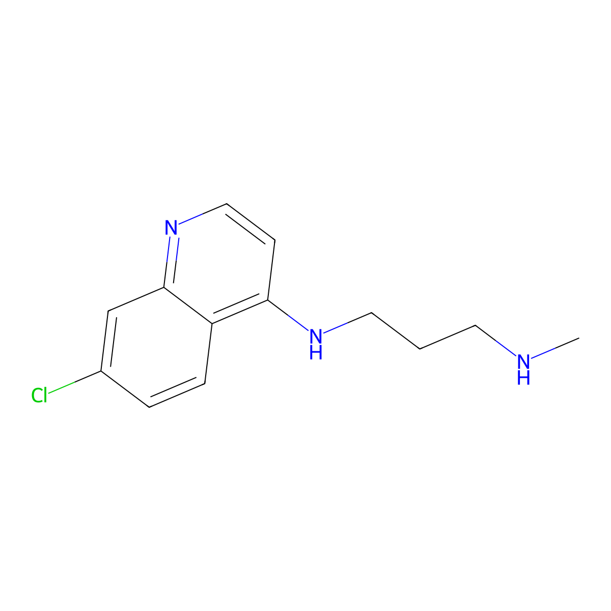N1-(7-chloroquinolin-4-yl)-N3-methylpropane-1,3-diamine molecular structure, CAS 861038-95-1