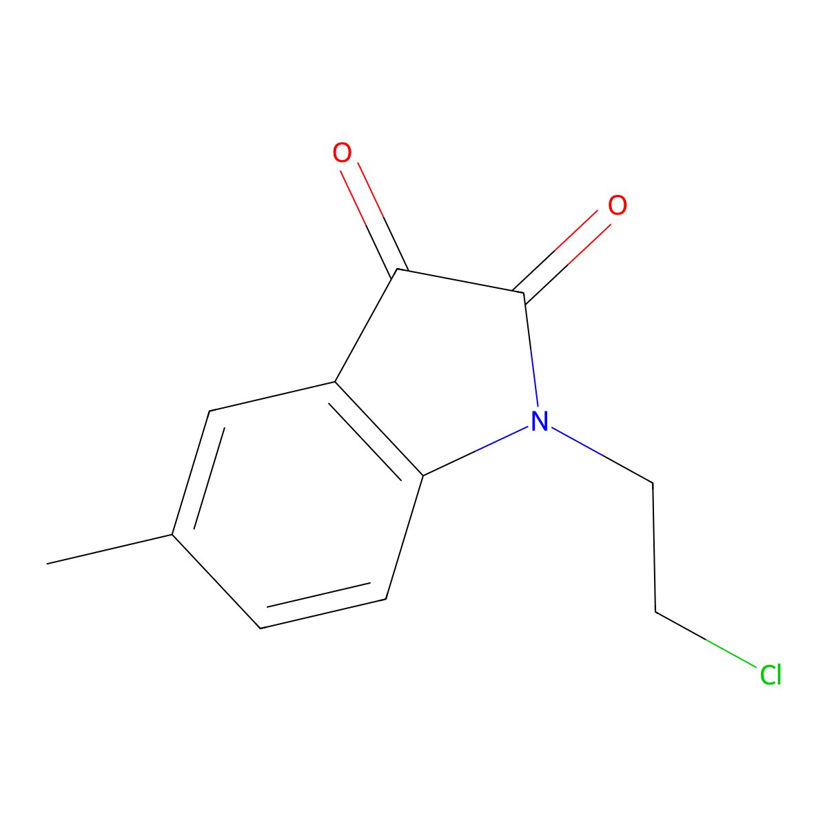 1-(2-Chloroethyl)-5-methylindoline-2,3-dione molecular structure, CAS 86106-90-3