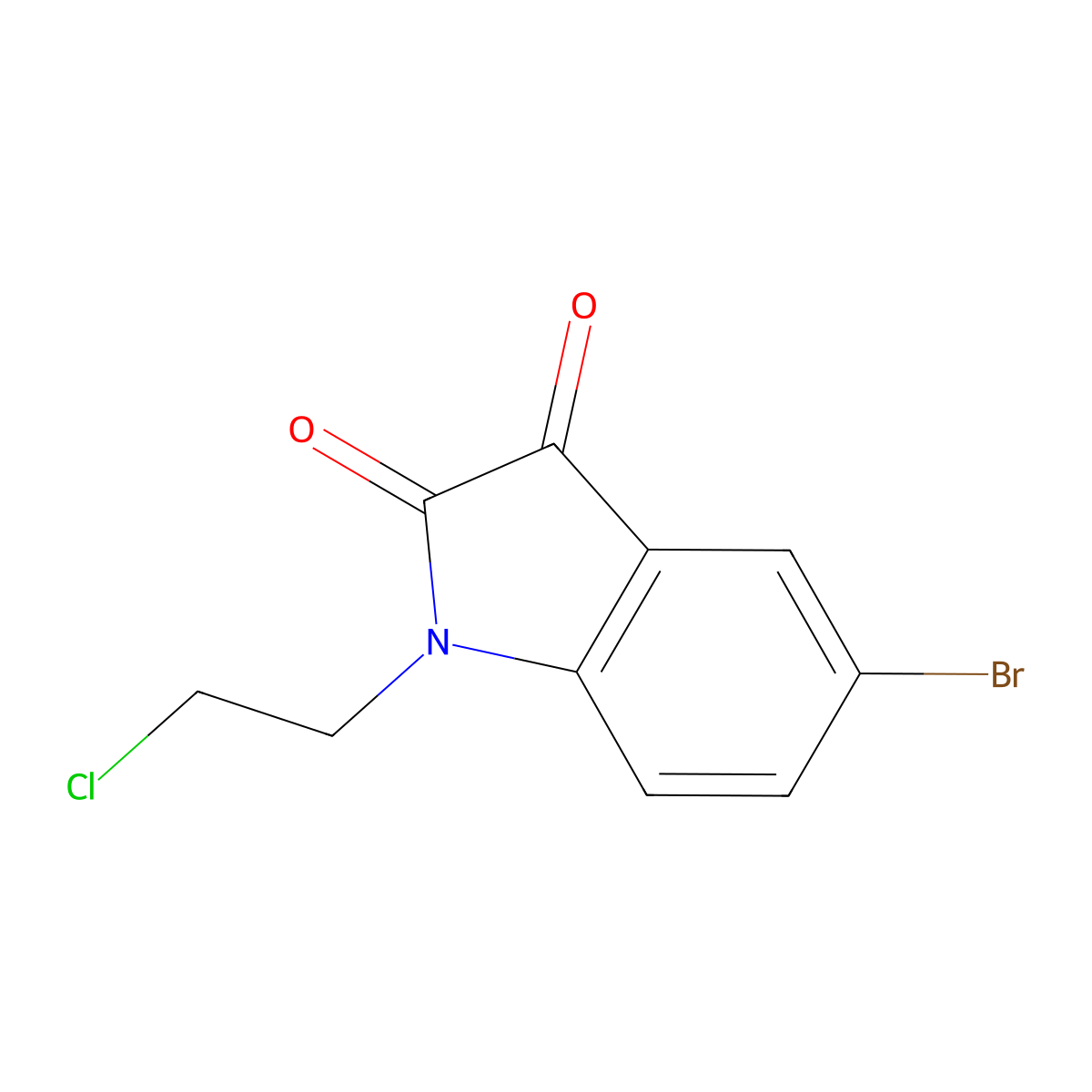5-Bromo-1-(2-chloroethyl)indoline-2,3-dione molecular structure, CAS 86106-93-6