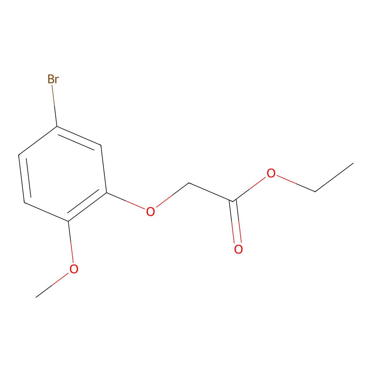 Ethyl 2-(3-bromo-6-methoxy-phenoxy)acetate molecular structure, CAS 861063-42-5
