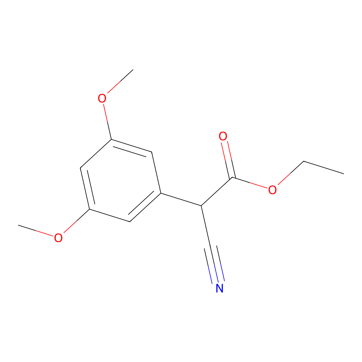 Ethyl 2-cyano-2-(3,5-dimethoxyphenyl)acetate molecular structure, CAS 861064-92-8