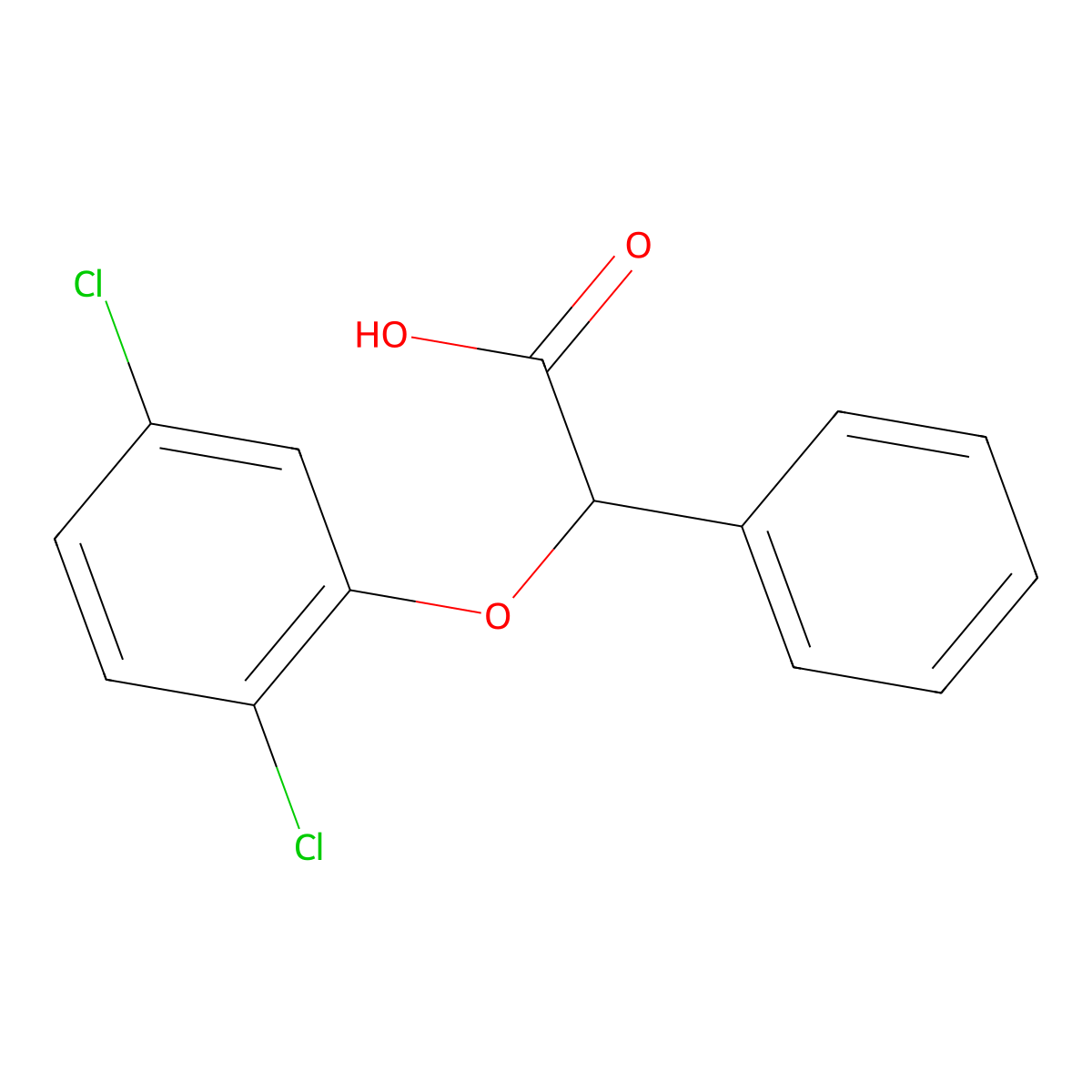 2-(2,5-Dichlorophenoxy)-2-phenylacetic acid molecular structure, CAS 861065-47-6