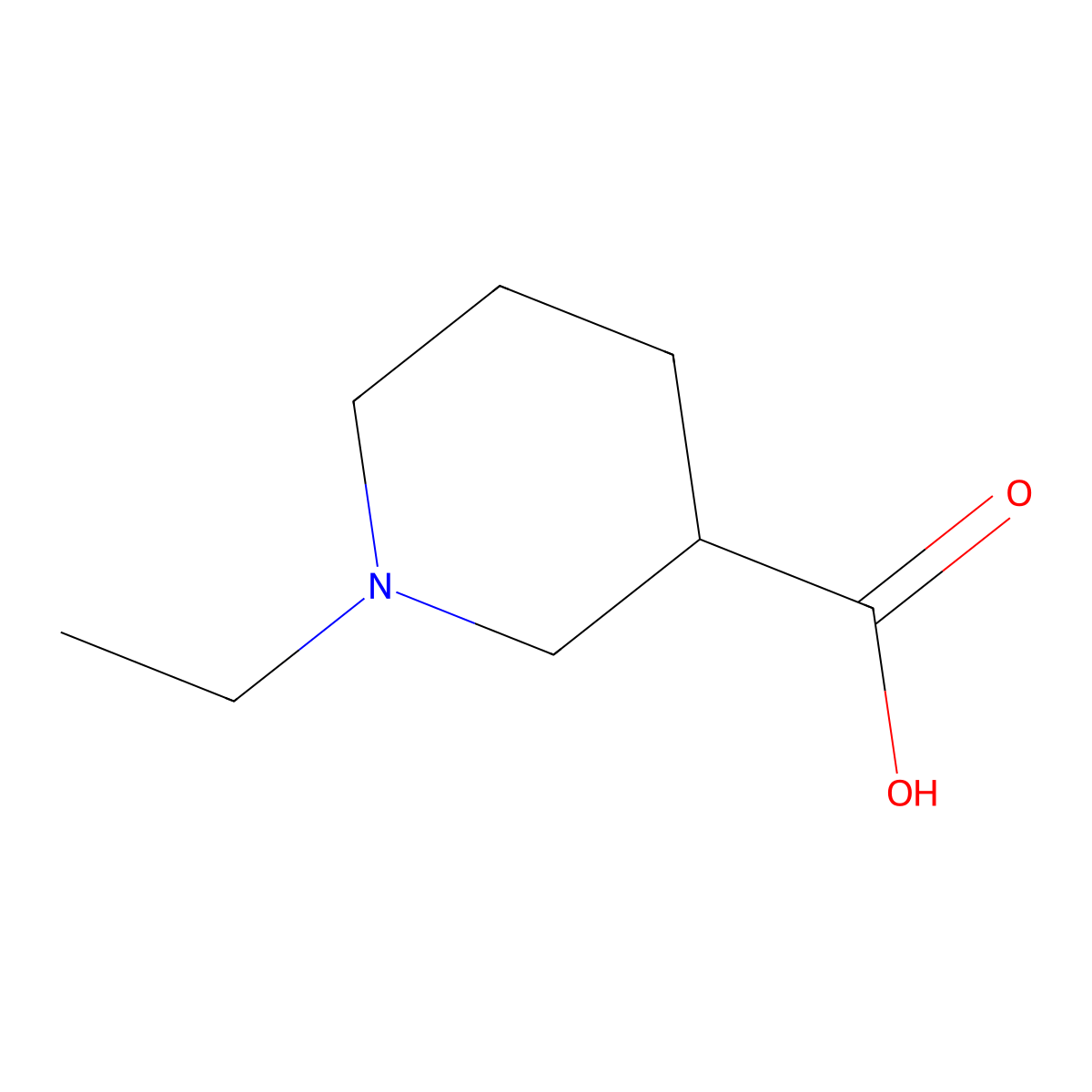 1-Ethylpiperidine-3-carboxylic acid molecular structure, CAS 861071-98-9