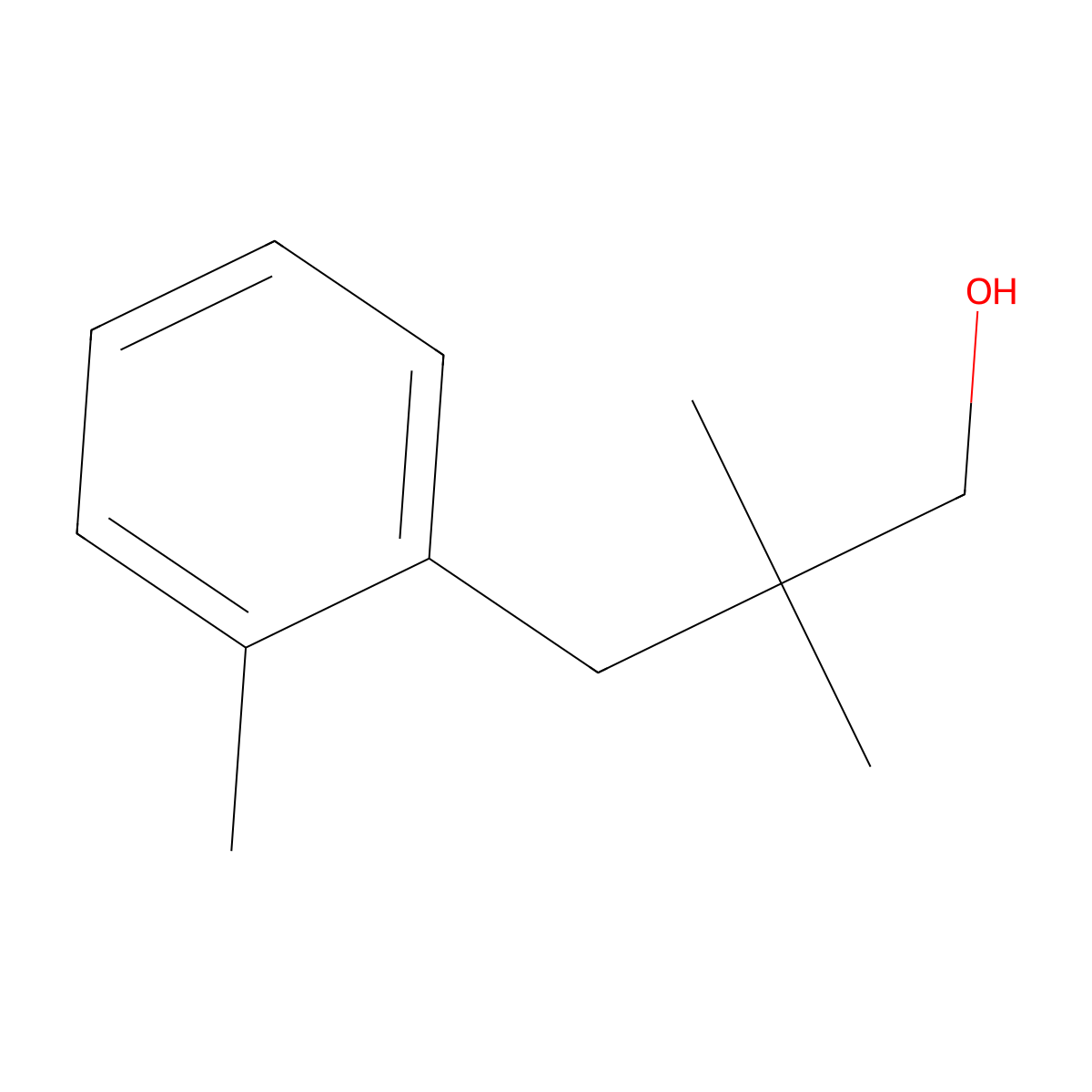 2,2-Dimethyl-3-(2-methylphenyl)propan-1-ol molecular structure, CAS 861077-46-5