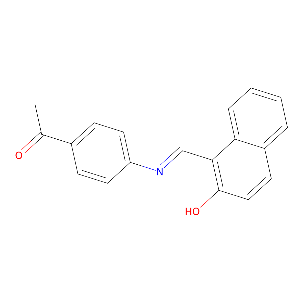 4'-(2-Hydroxy-1-naphthylmethyleneamino)acetophenone molecular structure, CAS 86108-12-5