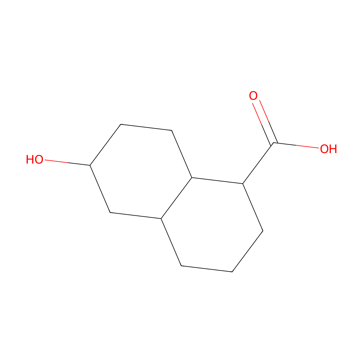 6-Hydroxy-decahydronaphthalene-1-carboxylic acid molecular structure, CAS 861088-36-0