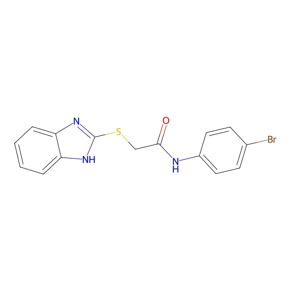 2-(1H-benzimidazol-2-ylsulfanyl)-N-(4-bromophenyl)acetamide molecular structure, CAS 86109-61-7