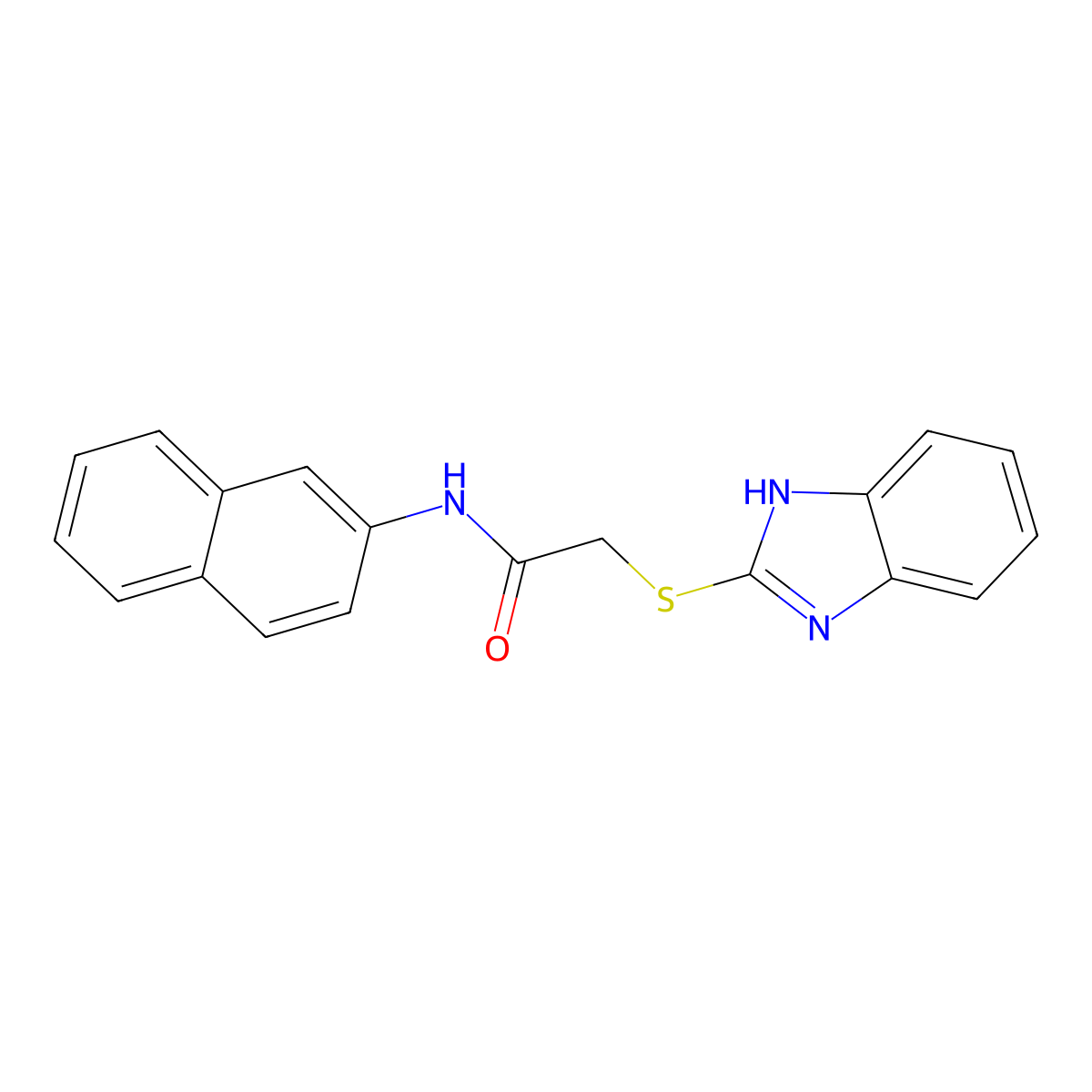 2-(1H-benzimidazol-2-ylsulfanyl)-N-naphthalen-2-ylacetamide molecular structure, CAS 86109-63-9