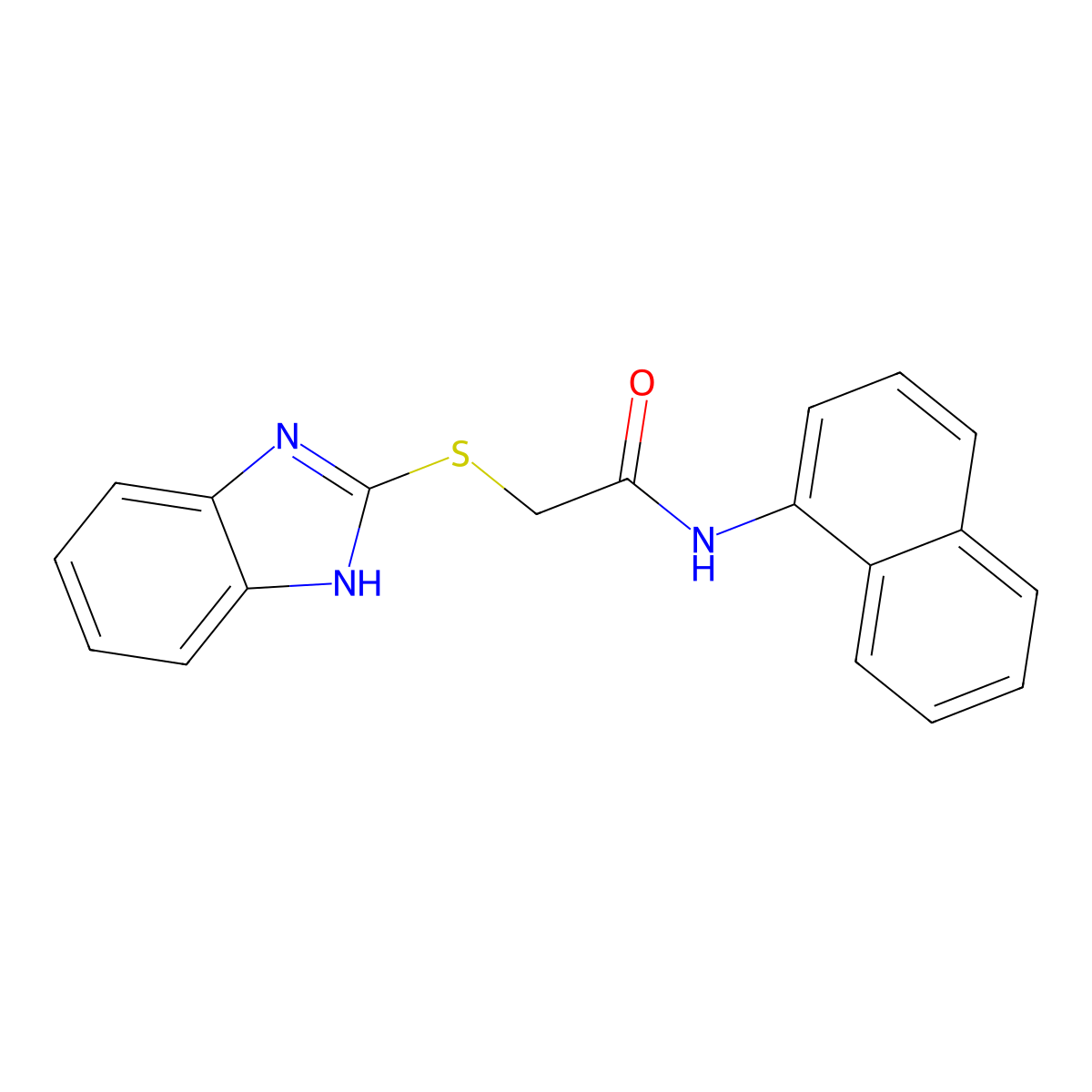 2-(1H-benzimidazol-2-ylsulfanyl)-N-naphthalen-1-ylacetamide molecular structure, CAS 86109-76-4