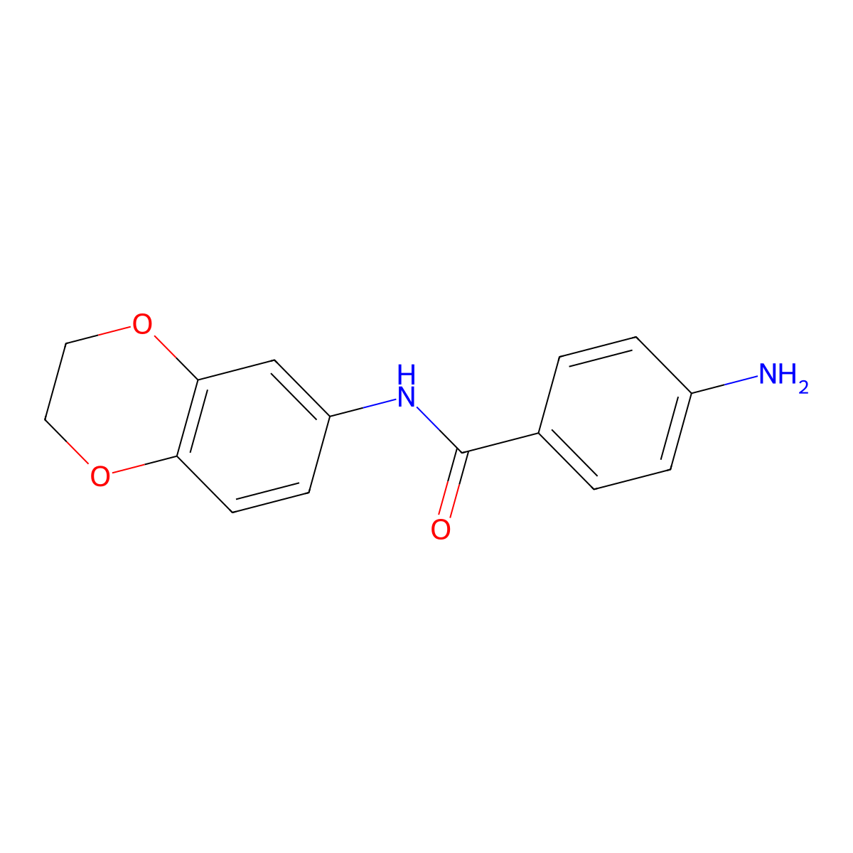 4-amino-N-(2,3-dihydro-1,4-benzodioxin-6-yl)benzamide molecular structure, CAS 861099-78-7
