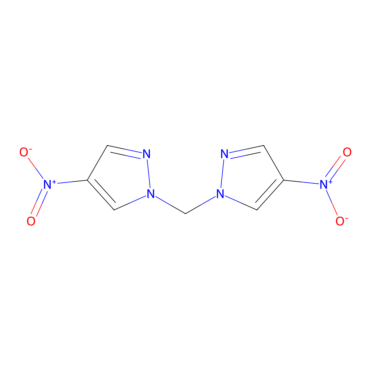 Pyrazole, methylenebis(4-nitro- molecular structure, CAS 86111-62-8