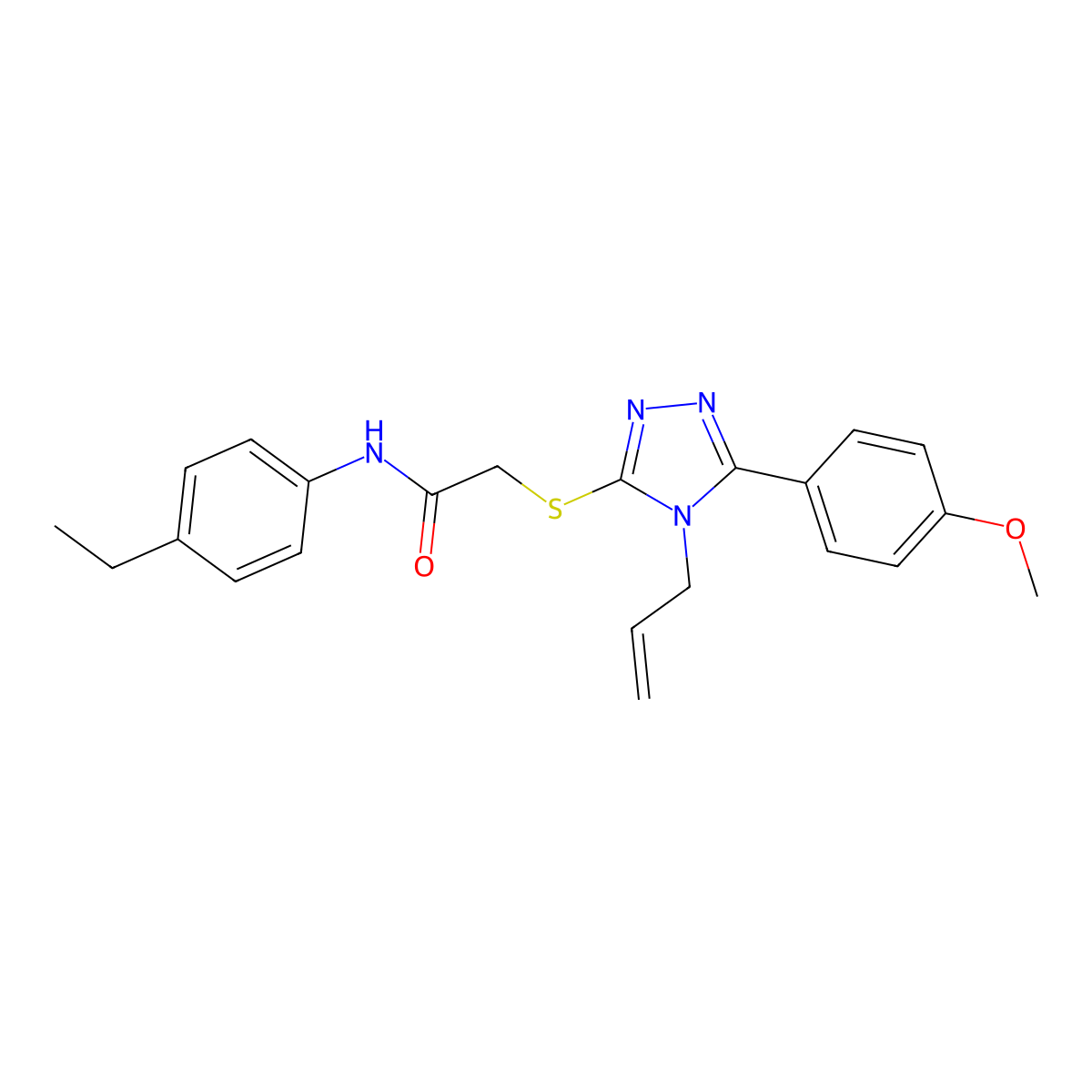 N-(4-ethylphenyl)-2-[5-(4-methoxyphenyl)-4-prop-2-enyl(1,2,4-triazol-3-ylthio)]acetamide molecular structure, CAS 861111-64-0