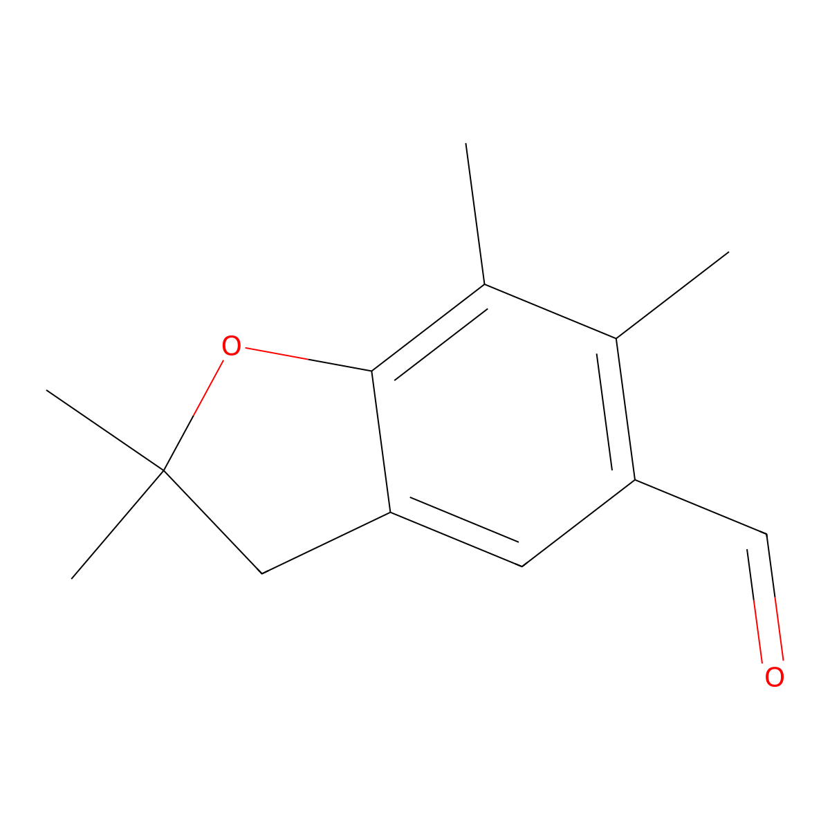 2,2,6,7-Tetramethyl-2,3-dihydro-1-benzofuran-5-carbaldehyde molecular structure, CAS 861113-59-9