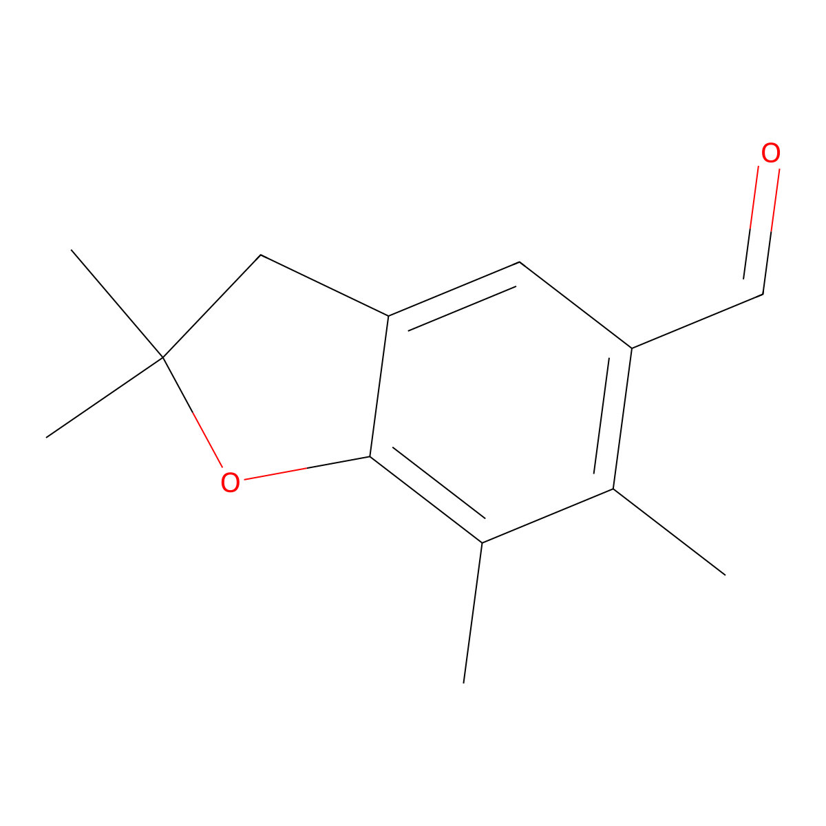 2,2,6,7-Tetramethyl-2,3-dihydro-1-benzofuran-5-carbaldehyde molecular structure, CAS 861113-59-9