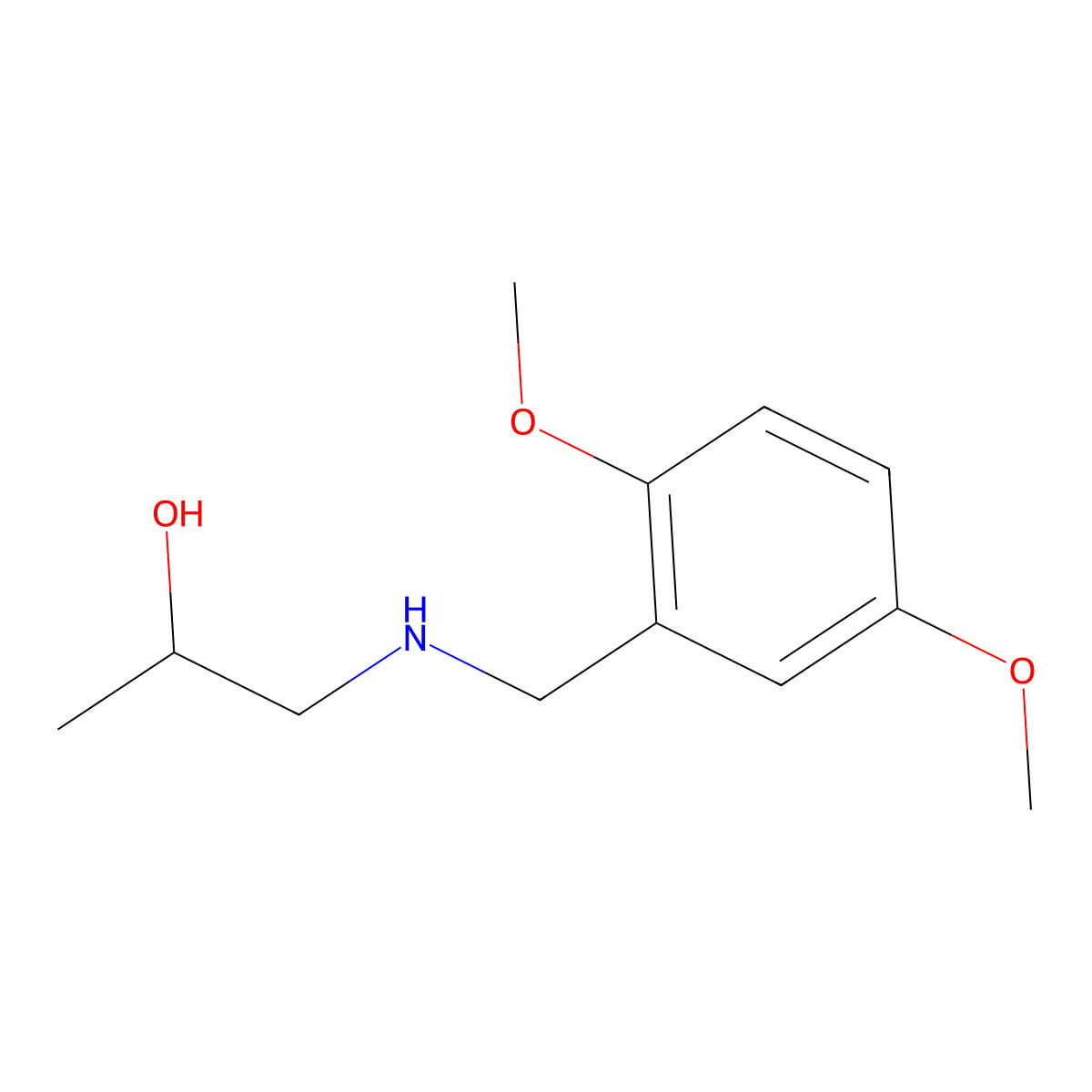 1-((2,5-Dimethoxybenzyl)amino)propan-2-ol molecular structure, CAS 861115-43-7