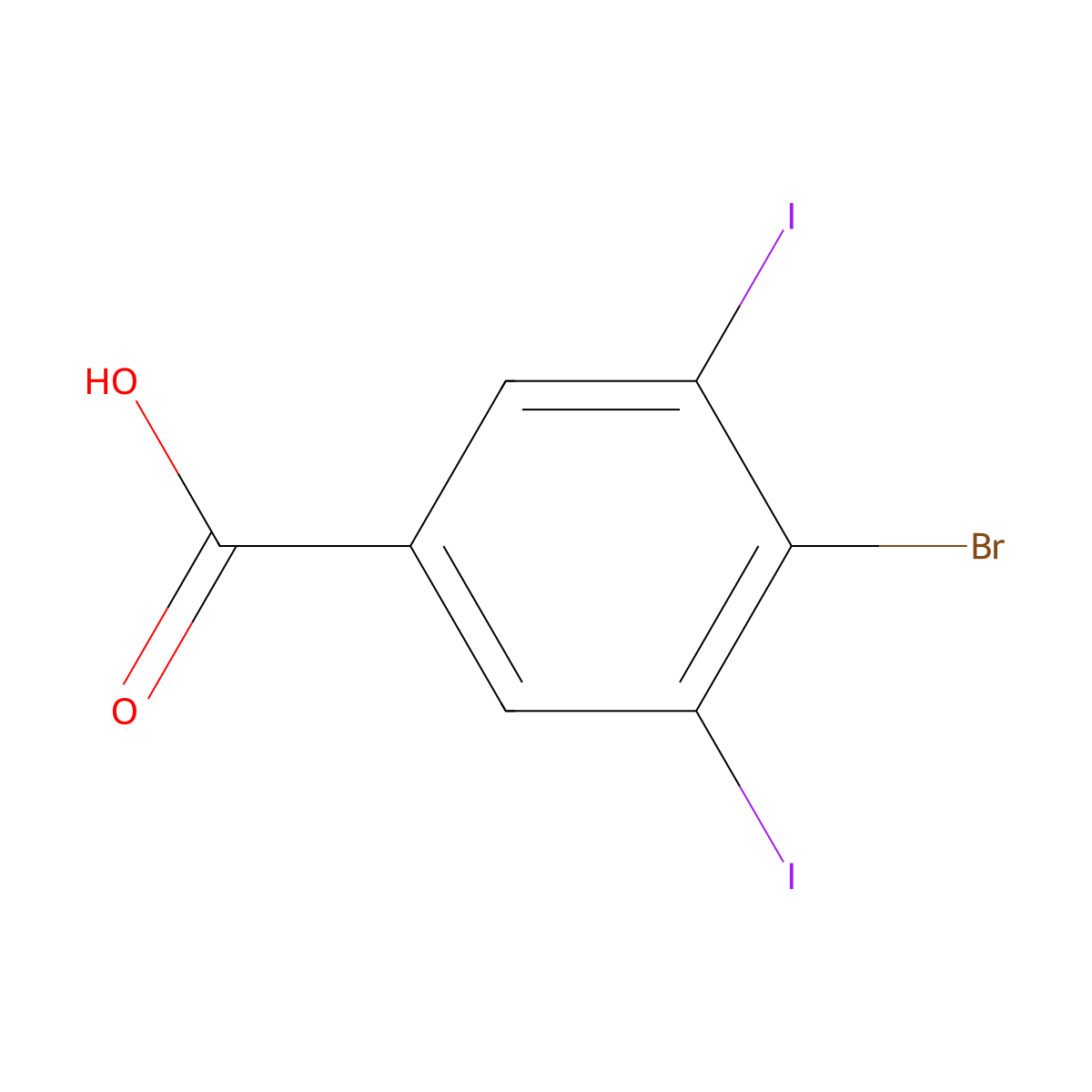 4-Bromo-3,5-diiodobenzoic acid molecular structure, CAS 861117-99-9