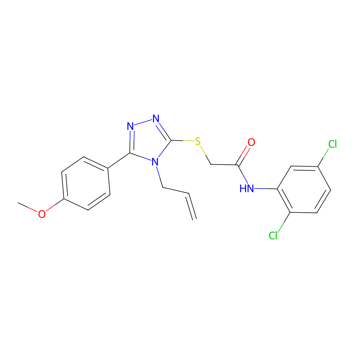 N-(2,5-dichlorophenyl)-2-{[5-(4-methoxyphenyl)-4-(prop-2-en-1-yl)-4H-1,2,4-triazol-3-yl]sulfanyl}acetamide molecular structure, CAS 861120-68-5