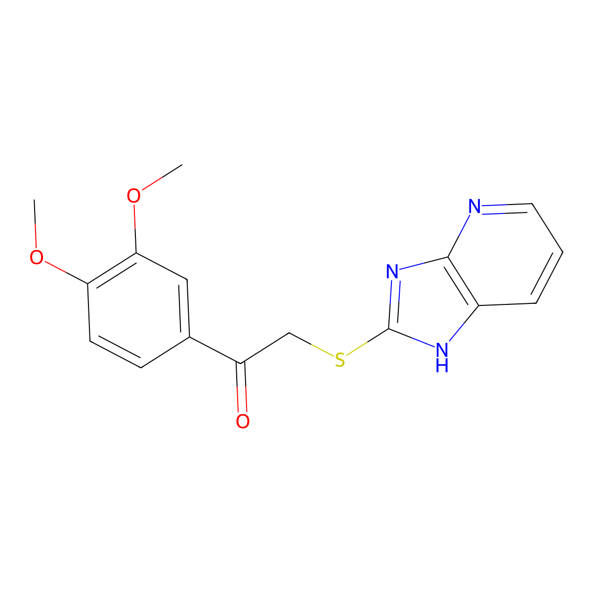 1-(3,4-dimethoxyphenyl)-2-(1H-imidazo[4,5-b]pyridin-2-ylsulfanyl)ethanone molecular structure, CAS 861120-95-8
