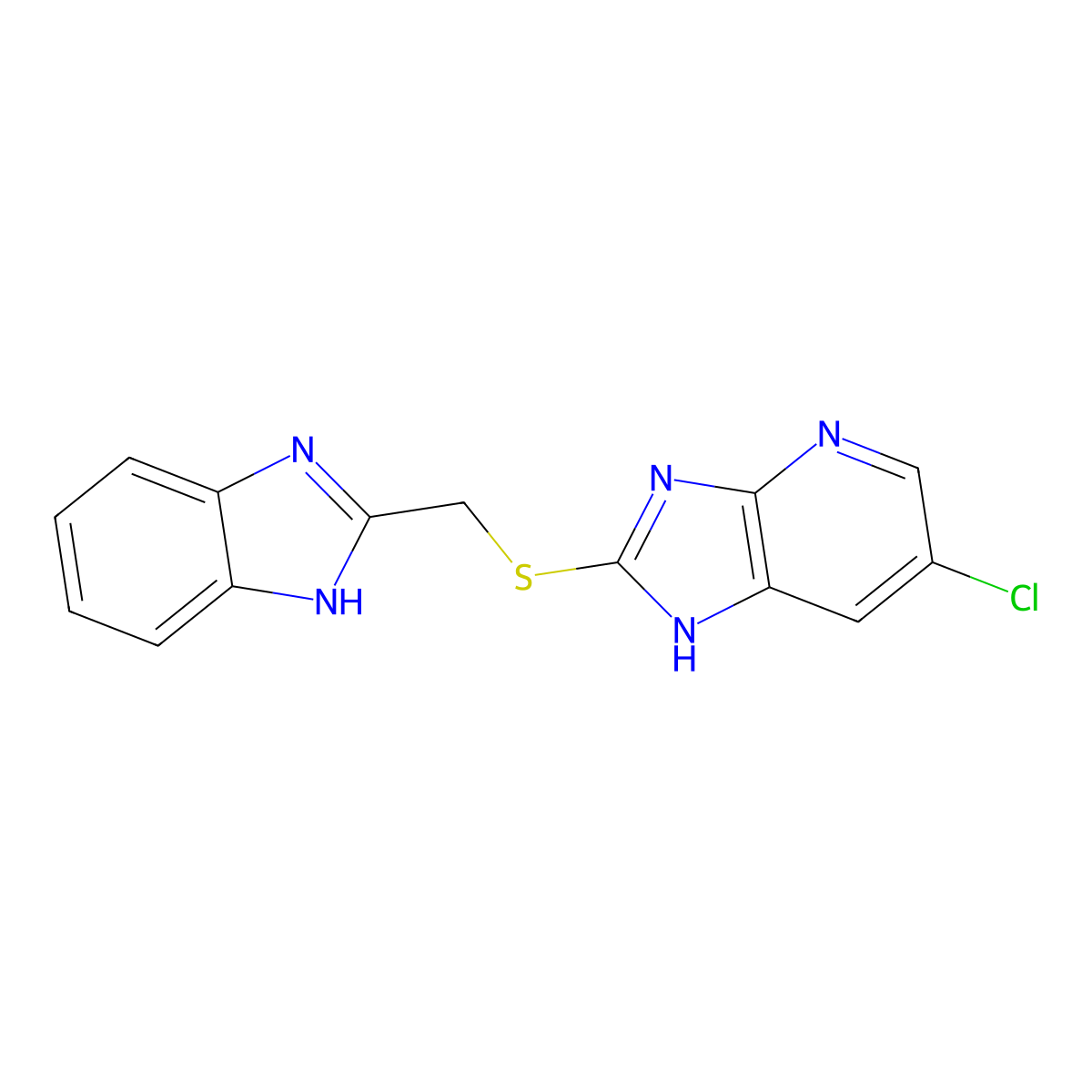2-[(1H-benzimidazol-2-ylmethyl)sulfanyl]-6-chloro-3H-imidazo[4,5-b]pyridine molecular structure, CAS 861124-28-9