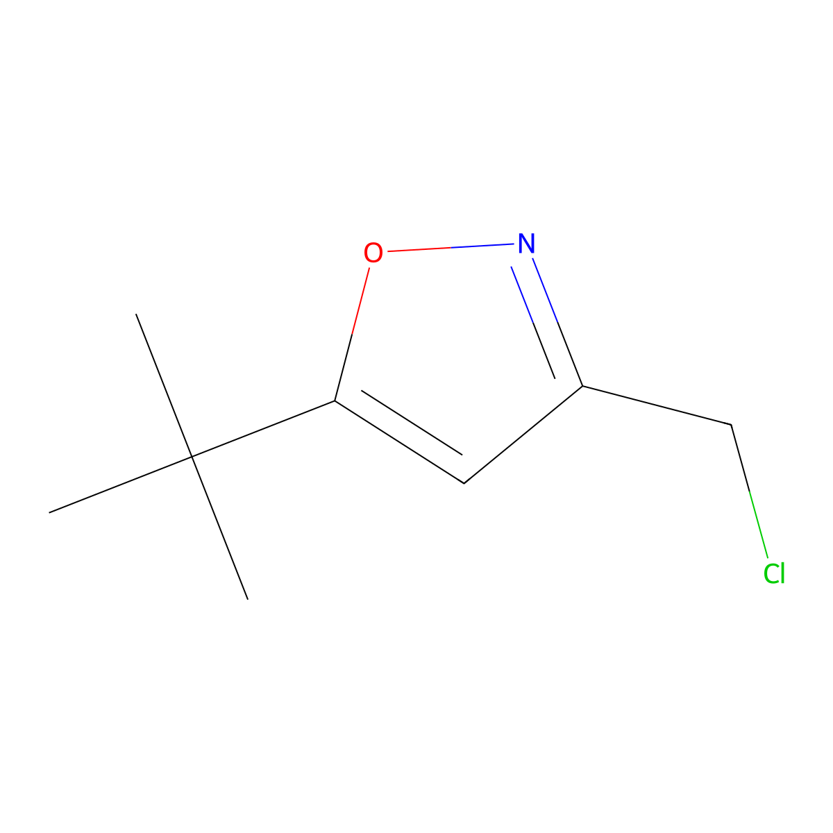 5-(tert-Butyl)-3-(chloromethyl)isoxazole molecular structure, CAS 861135-52-6