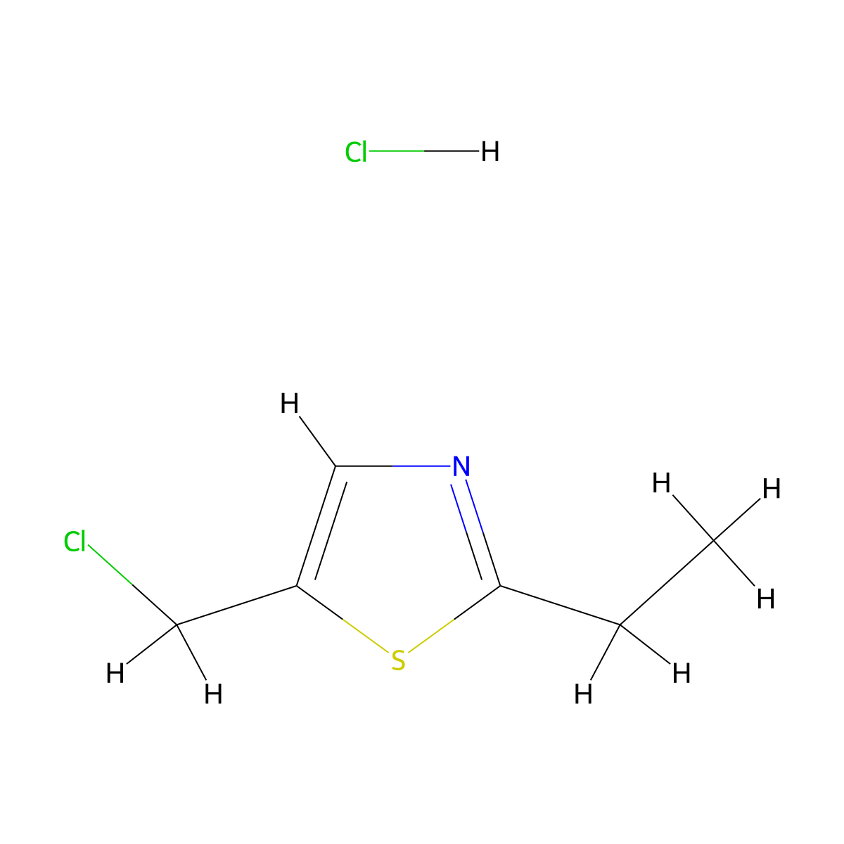 5-(Chloromethyl)-2-ethyl-1,3-thiazolehydrochloride molecular structure, CAS 861135-56-0