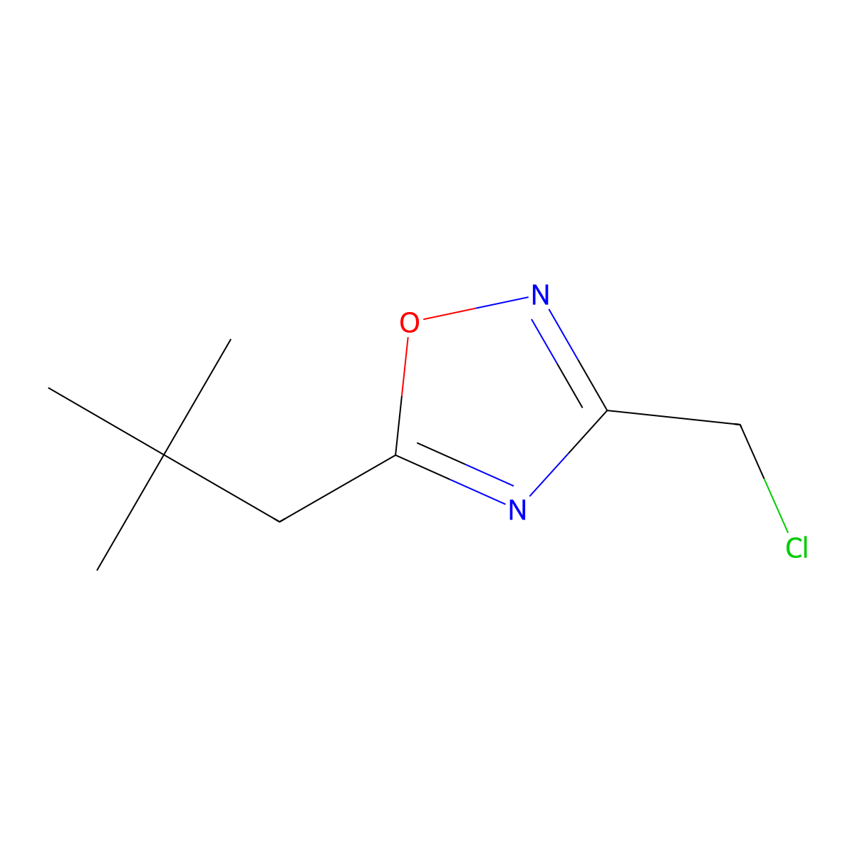 3-(Chloromethyl)-5-(2,2-dimethylpropyl)-1,2,4-oxadiazole molecular structure, CAS 861135-62-8