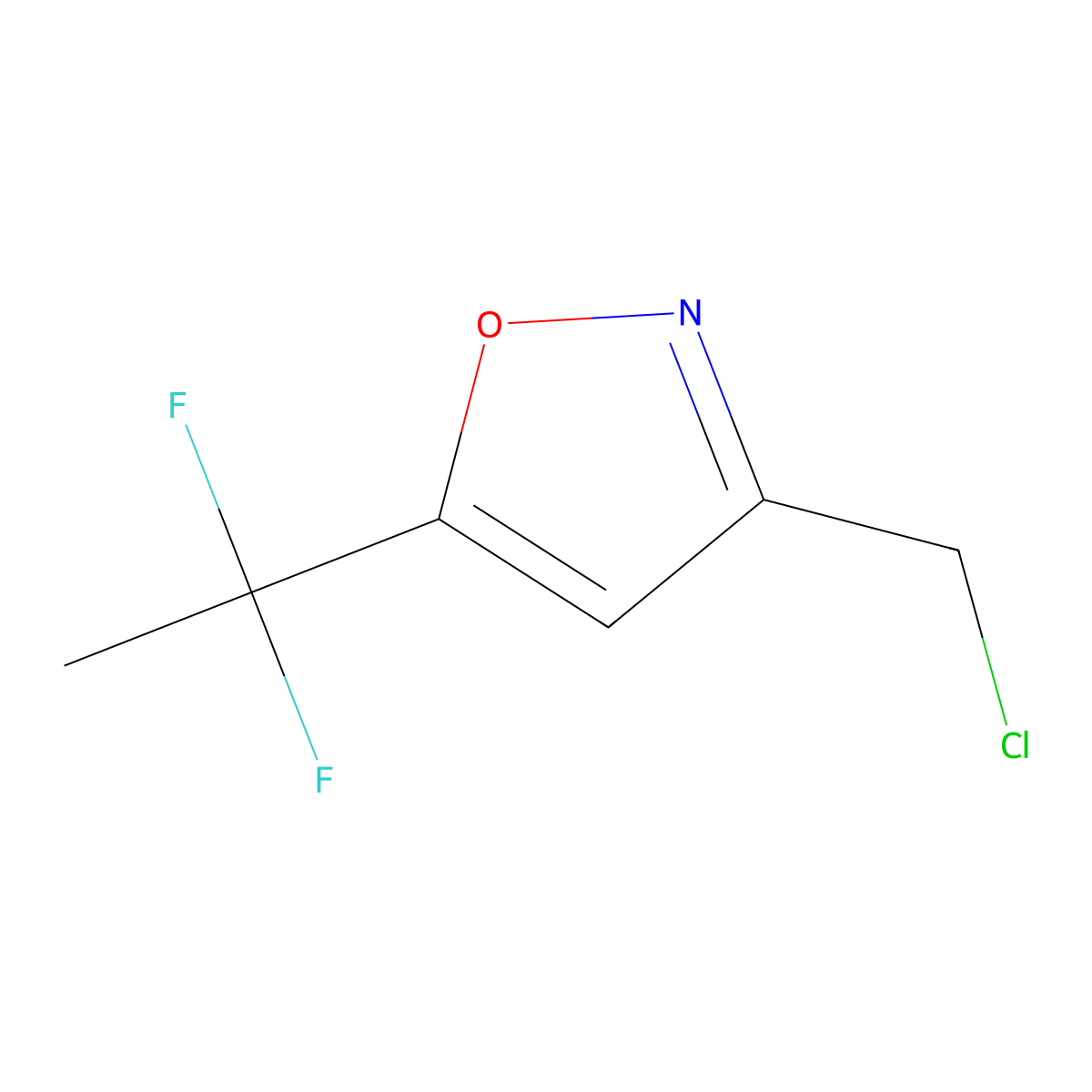 3-(Chloromethyl)-5-(1,1-difluoroethyl)-1,2-oxazole molecular structure, CAS 861135-78-6