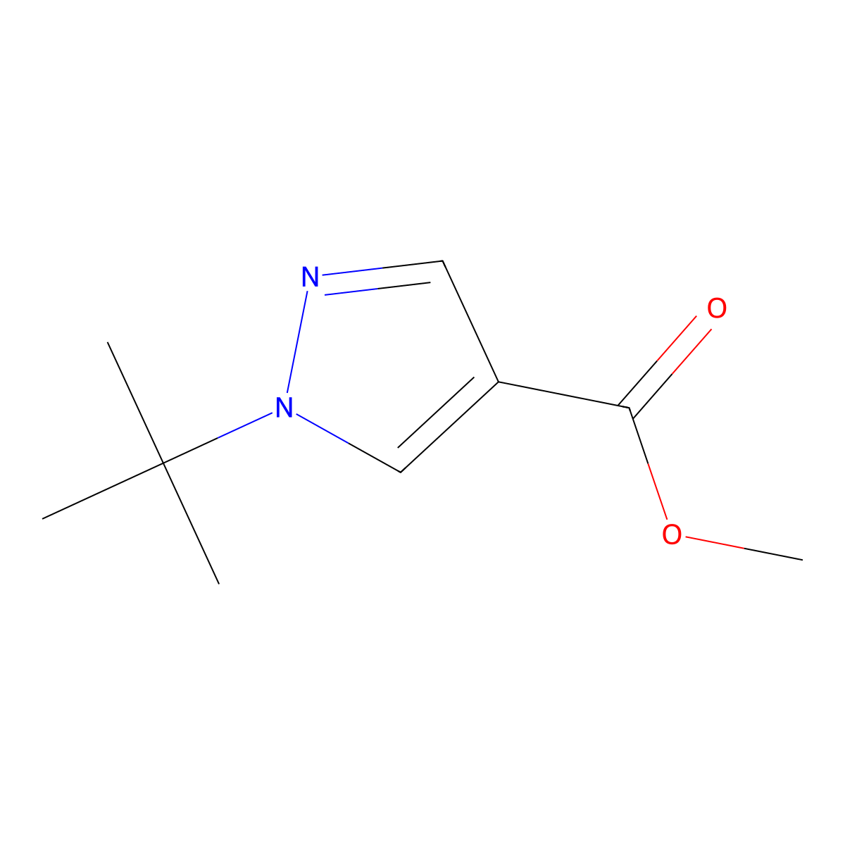 Methyl 1-t-butyl-pyrazole-4-carboxylate molecular structure, CAS 861135-88-8