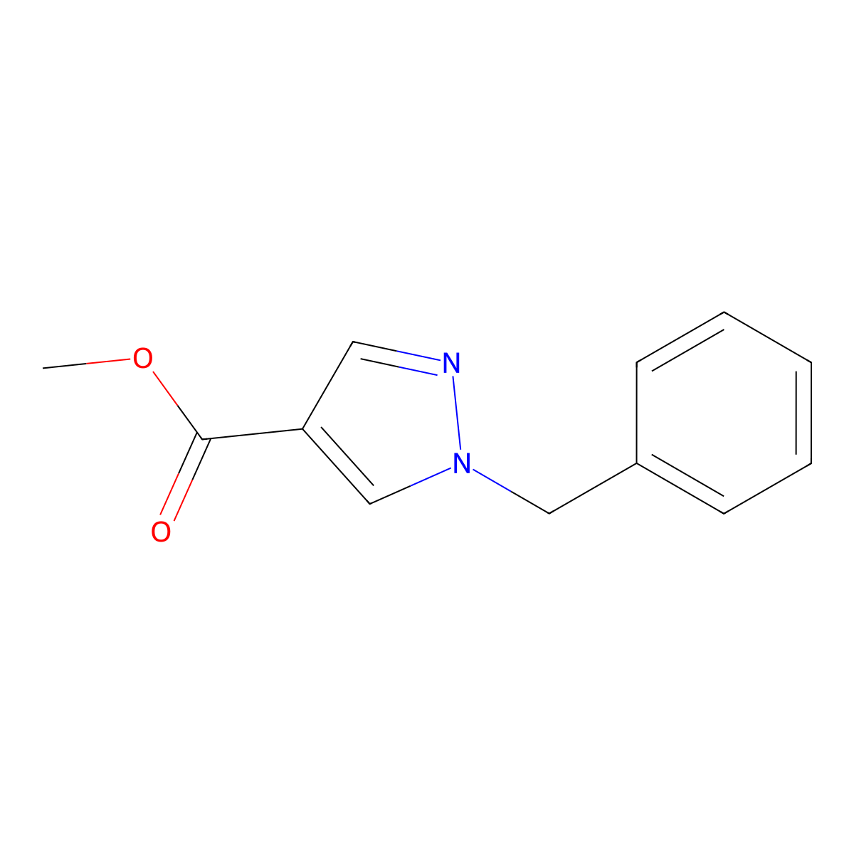 Methyl 1-benzyl-1H-pyrazole-4-carboxylate molecular structure, CAS 861135-90-2