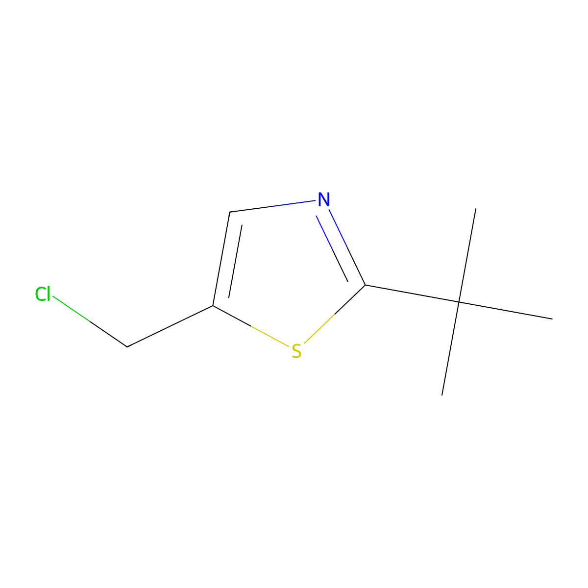 2-Tert-butyl-5-(chloromethyl)-1,3-thiazole molecular structure, CAS 861135-93-5