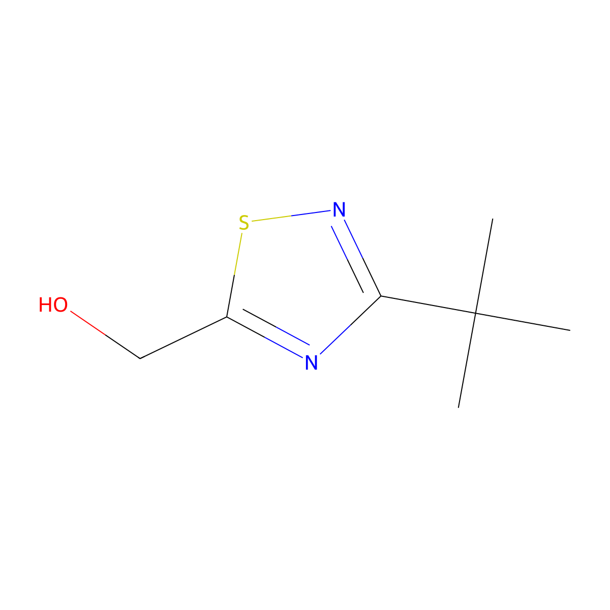 (3-Tert-butyl-1,2,4-thiadiazol-5-yl)methanol molecular structure, CAS 861135-97-9