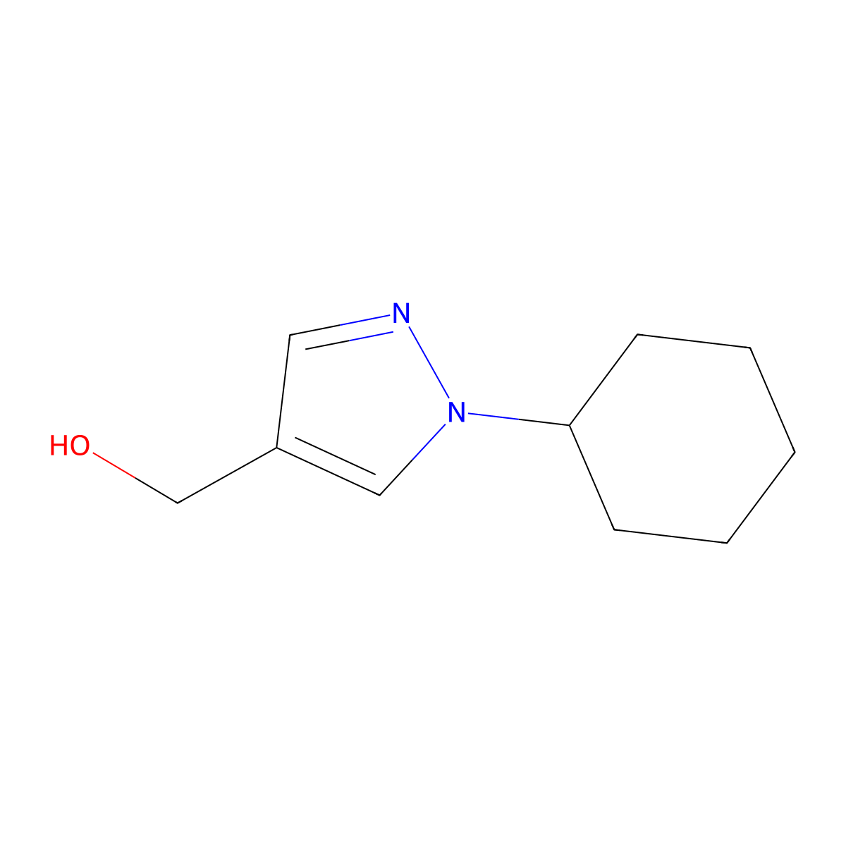 (1-cyclohexyl-1H-pyrazol-4-yl)methanol molecular structure, CAS 861135-99-1