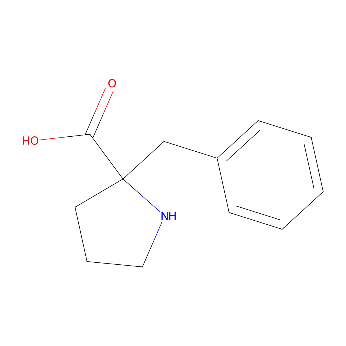 (R)-2-benzylpyrrolidine-2-carboxylic acid molecular structure, CAS 86116-84-9