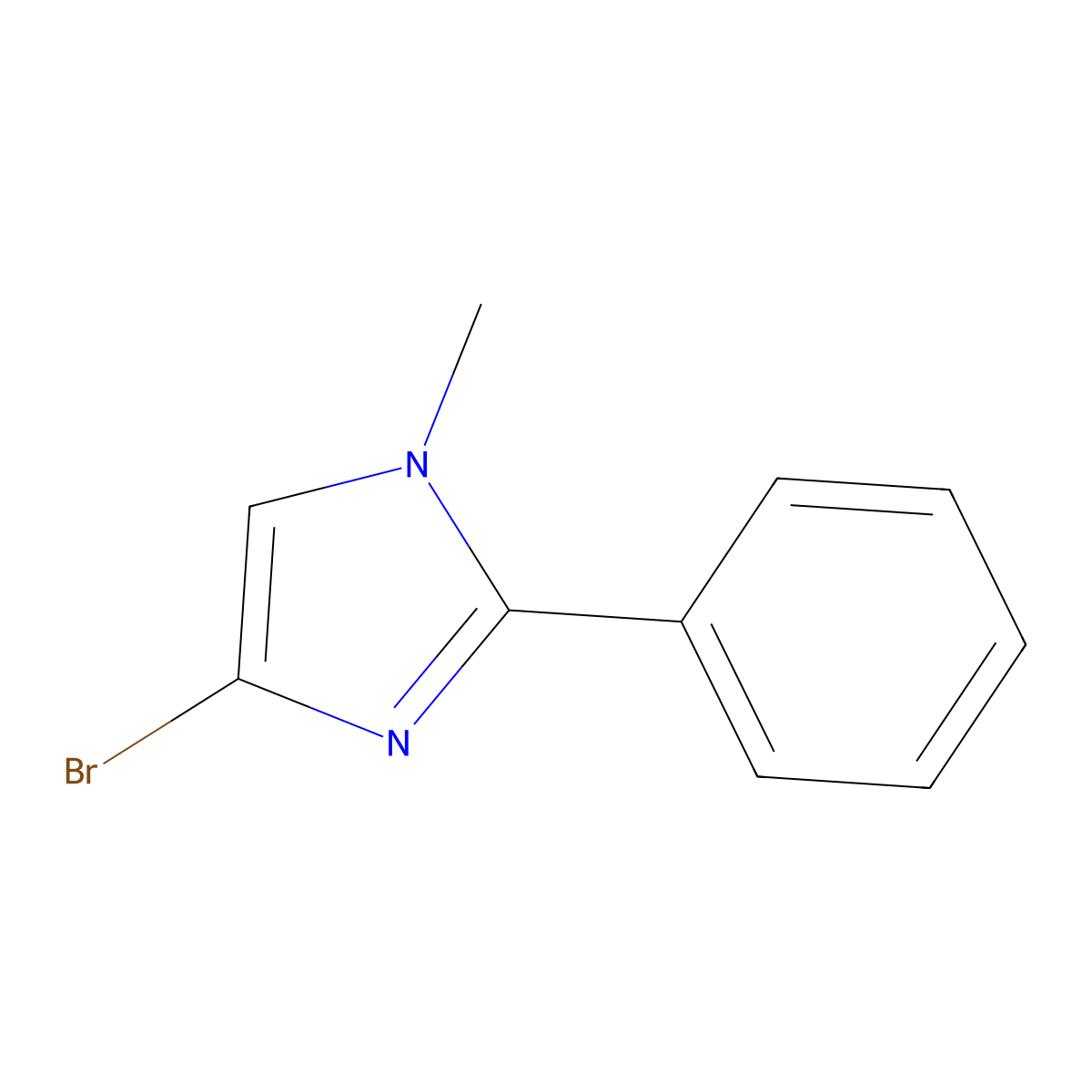 4-Bromo-1-methyl-2-phenyl-1H-imidazole molecular structure, CAS 86119-59-7