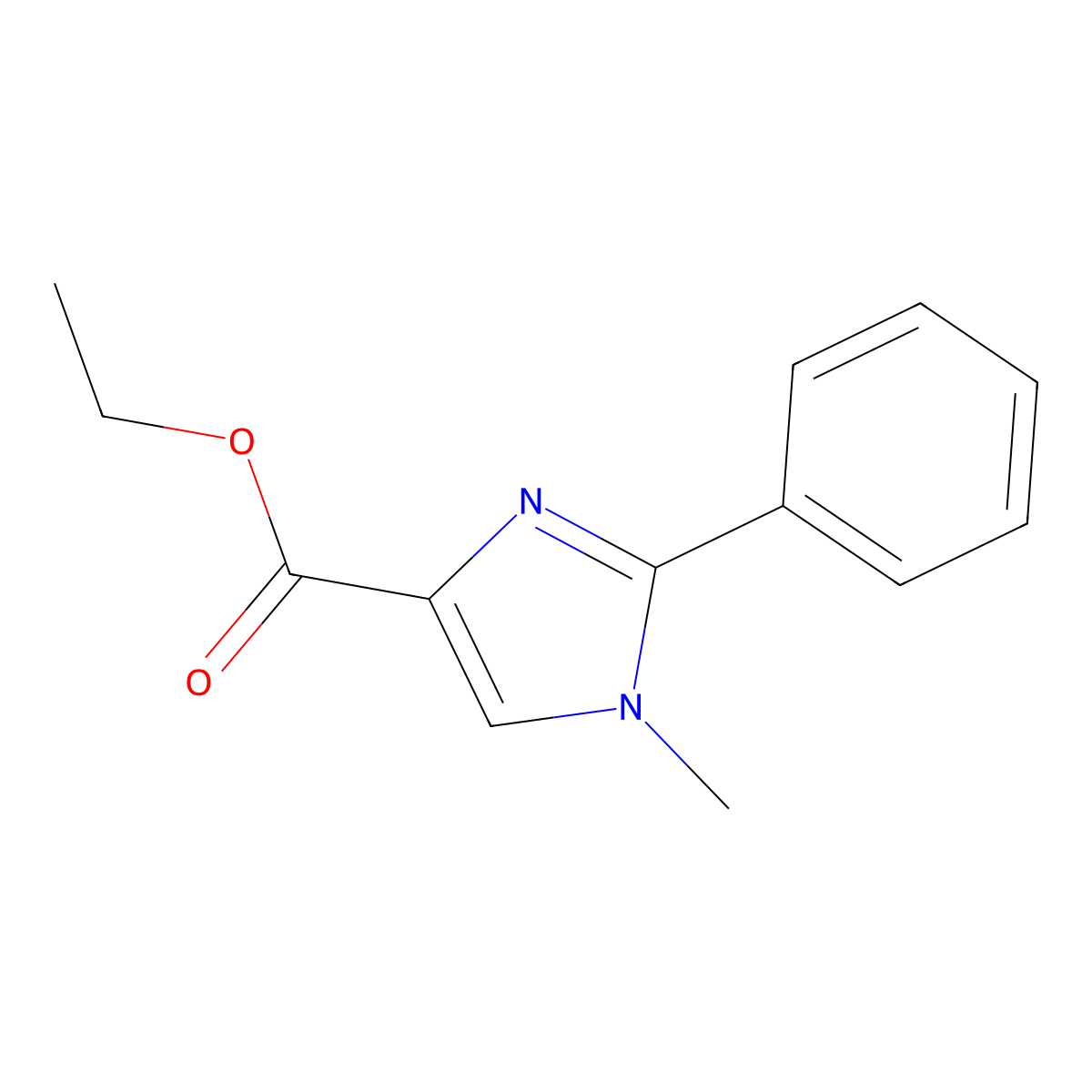 ethyl 1-methyl-2-phenyl-1H-4-imidazolecarboxylate molecular structure, CAS 86119-60-0