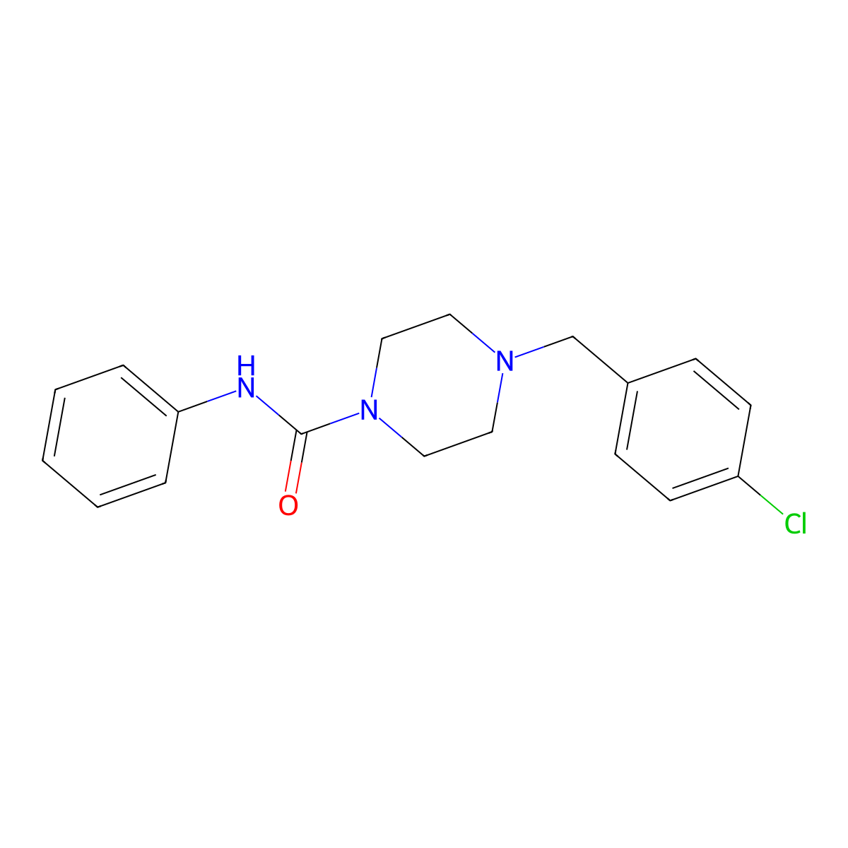 4-[(4-chlorophenyl)methyl]-N-phenylpiperazine-1-carboxamide molecular structure, CAS 861199-80-6