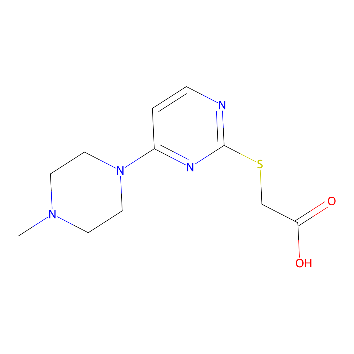 {[4-(4-Methylpiperazin-1-yl)pyrimidin-2-yl]sulfanyl}acetic acid molecular structure, CAS 861202-80-4