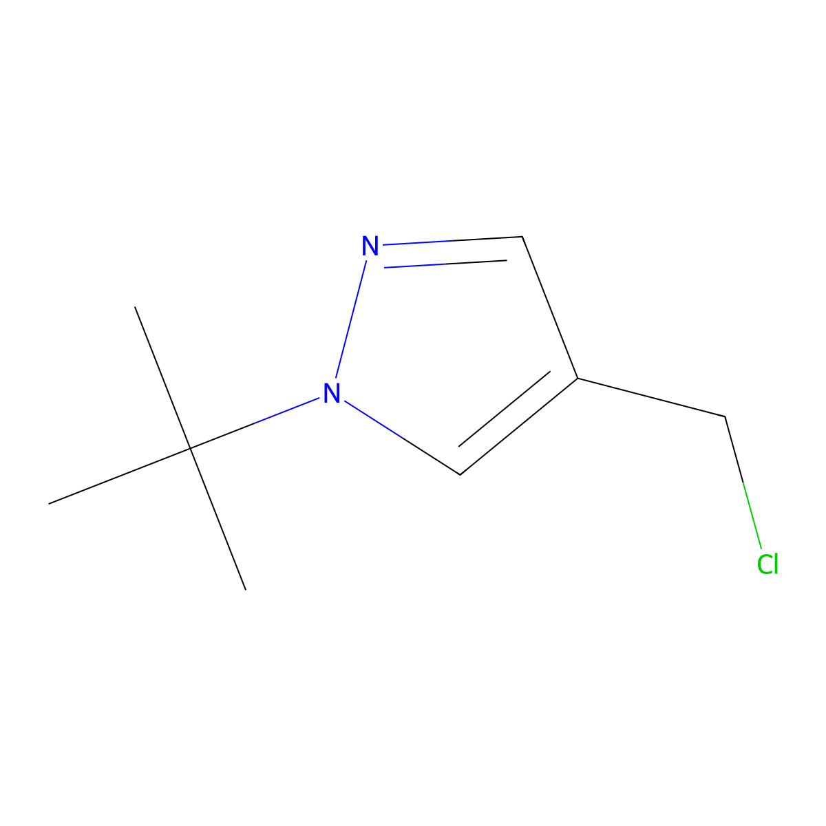 1-tert-butyl-4-(chloromethyl)-1H-pyrazole molecular structure, CAS 861204-94-6